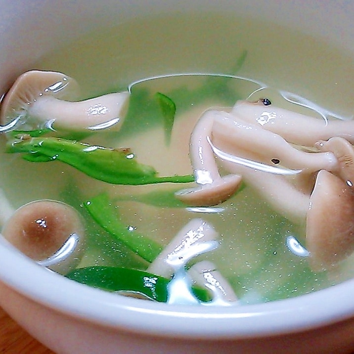 鶏がらスープで簡単 ピーマンときのこの中華スープ レシピ 作り方 By Rika Shou 楽天レシピ